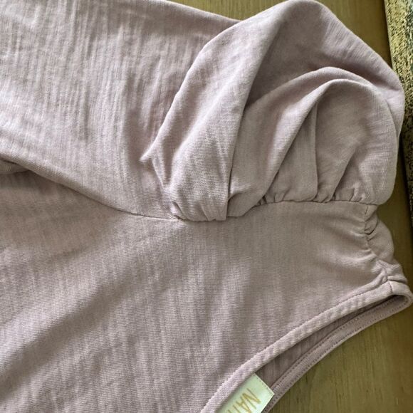 Nation LTD Sabrina One Shoulder Pink Top Size Medium - Picture 7 of 9